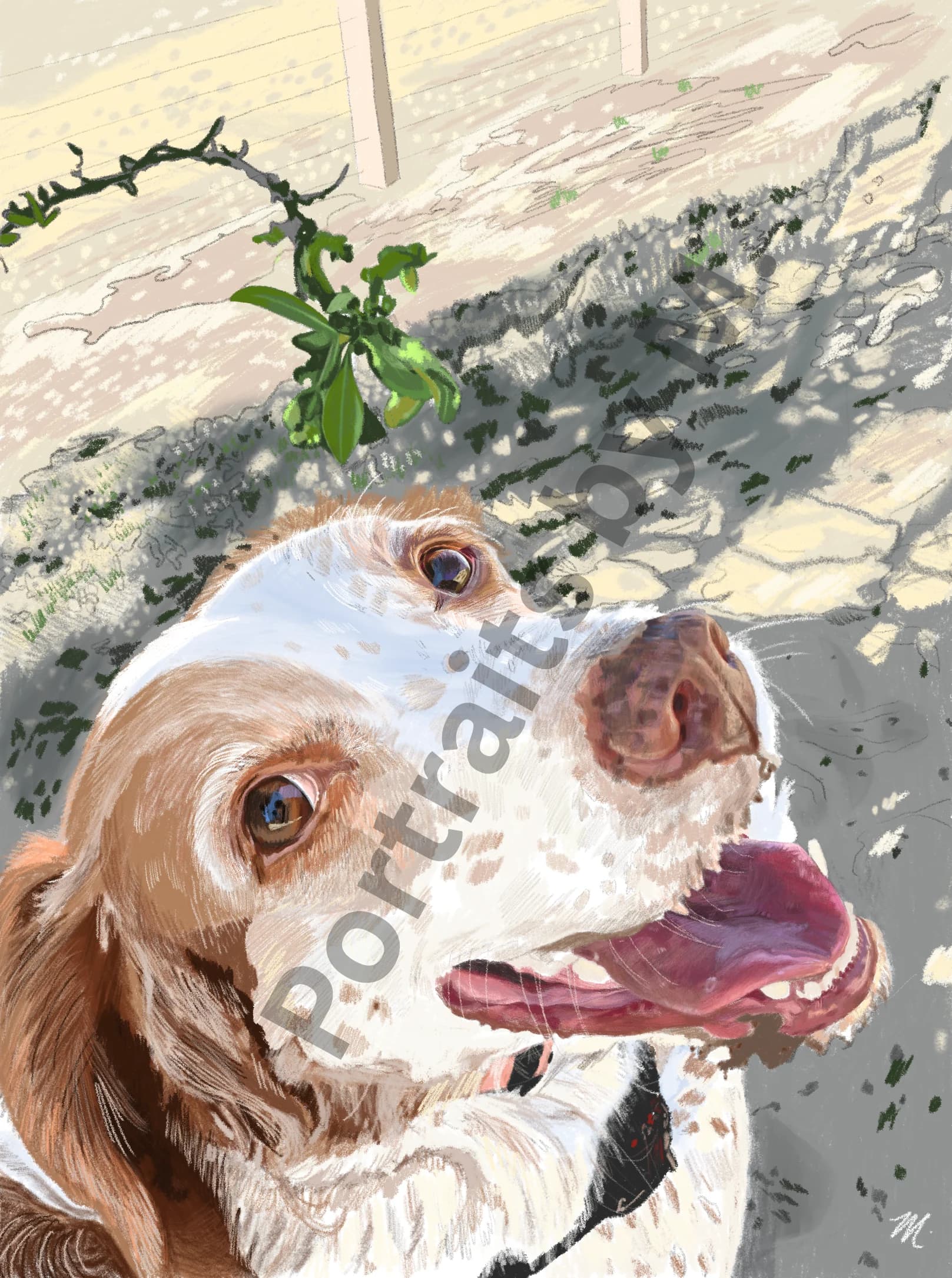 Fully detailed illustrated portrait with rich background and texture.